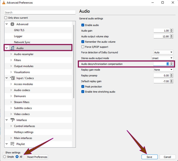 Vertraging audio per VLC