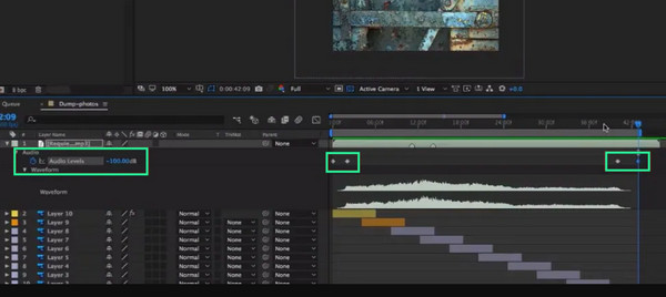 Desvanecimiento de audio de After Effects