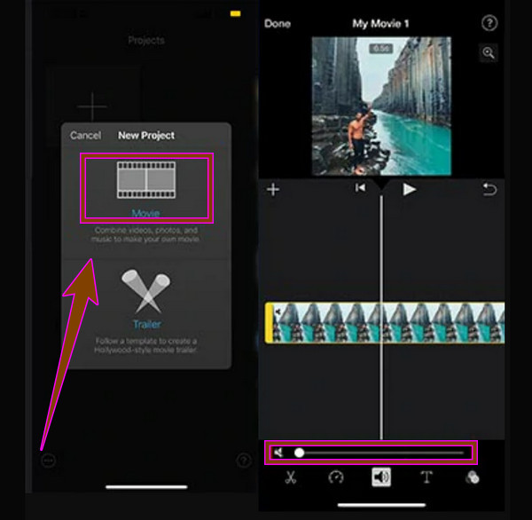 Eliminar Audio iMovie iPhone