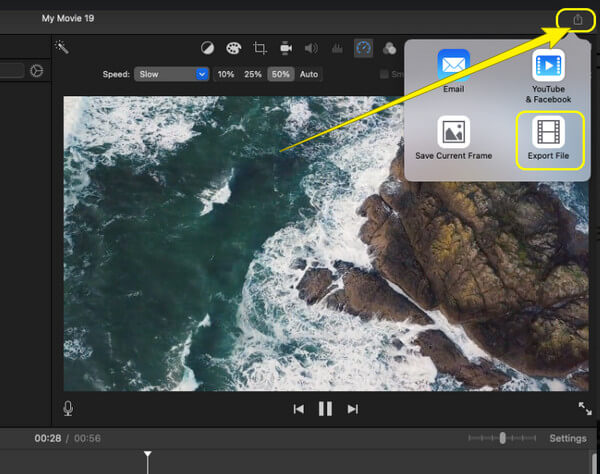 iMovie Mac Mentés