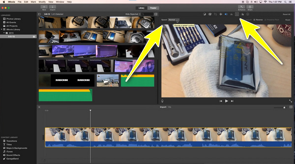 Icono de velocidad de iMovie