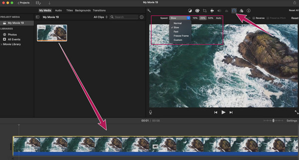 iMovie 更改速度