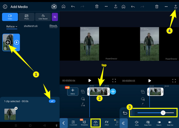 Beschleunigen Sie die Video Power Director-App