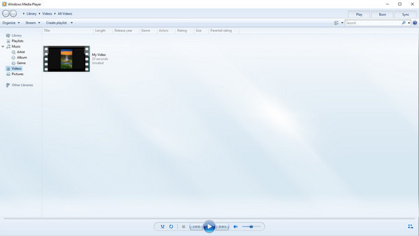 Start af Windows Media Player