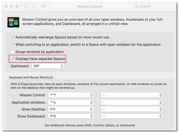 Die Menüanzeige auf dem Mac Apple verfügt über separate Bereiche