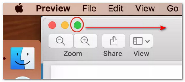 MacOS Autre version Bouton vert allant sur le côté