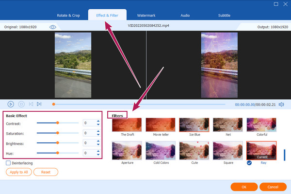 Convert Set Filter Video