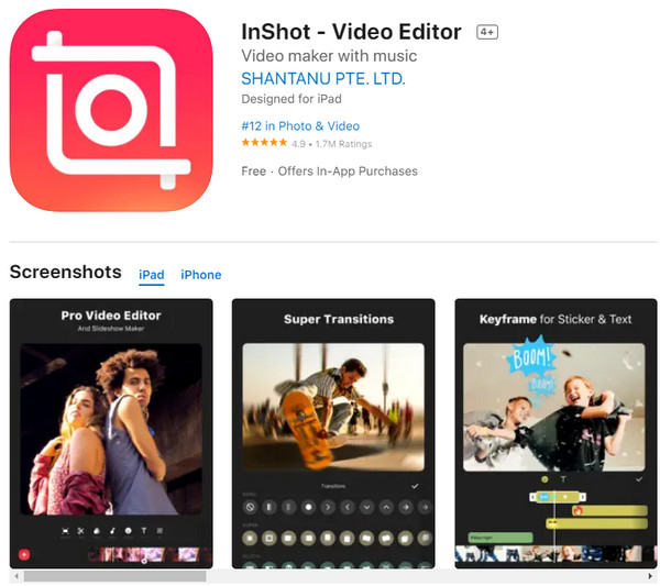 InShot Améliorer la vidéo iPhone