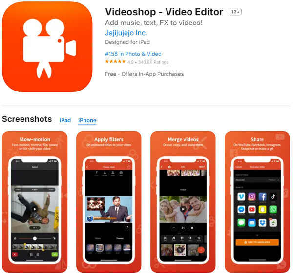 Boutique vidéo Améliorer la vidéo iPhone