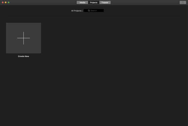 Create New Project in iMovie