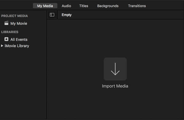 Импорт мультимедиа iMovie