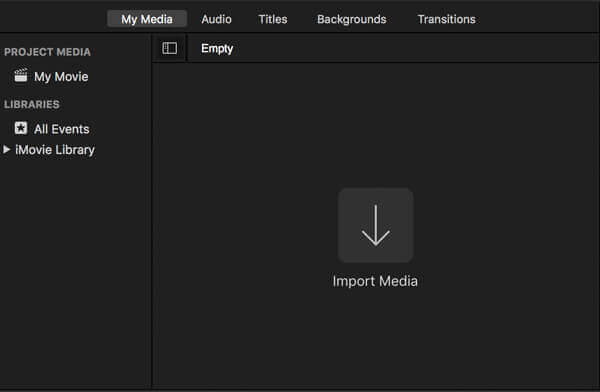 Импорт медиафайлов iMovie