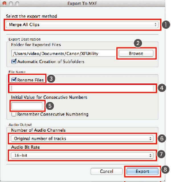Fusionar archivos MXF Canon XF Utility