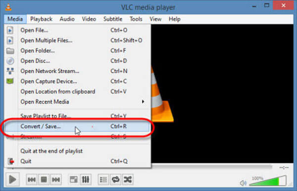 VLC Media-menu
