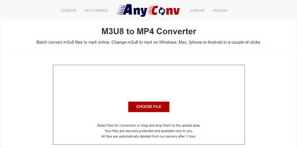 Convertisseur M3U8 en MP4 AnyConv