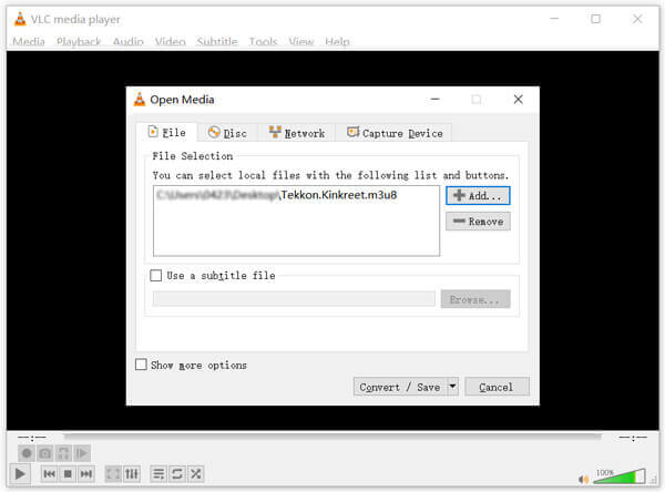 VlC Ajouter un fichier M3U8