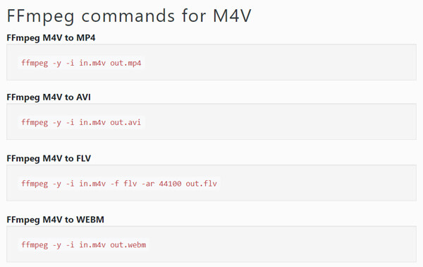 M4V à MP4 FFMPEG