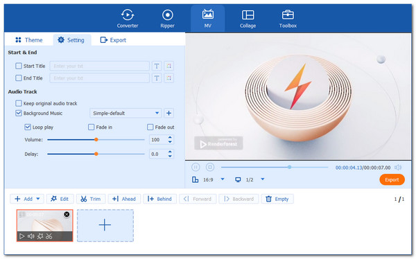 Blu-ray Master MV Sie einstellen und exportieren