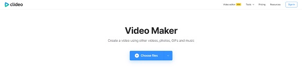 Clideo アップロード動画