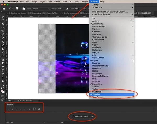 Photoshop Créer une chronologie