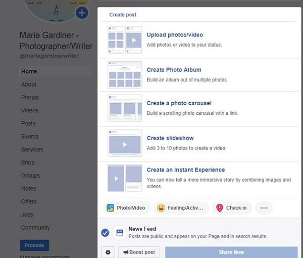 Facebook Slayt Gösterisi Oluştur