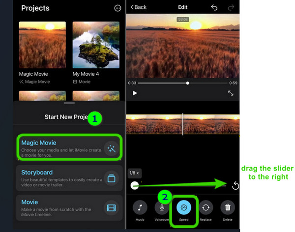 Zaman Atlamaları Yap iMovie iPhone