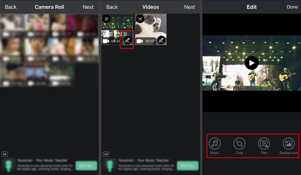 Application de mixage vidéo et de fusion