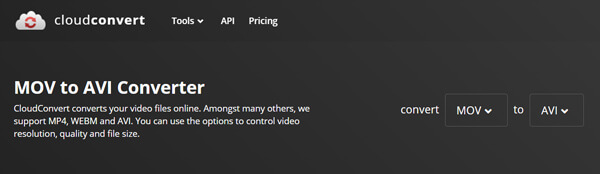 CloudConvert MOV til AVI Converter