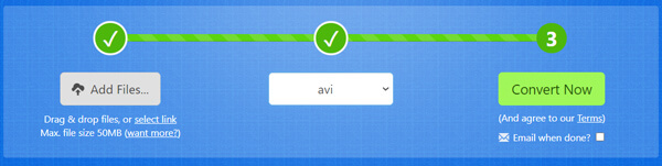Convert MOV to AVI Online with Zamzar