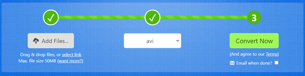 Μετατρέψτε το MOV σε AVI Online με το Zamzar