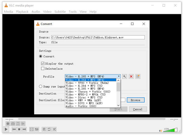Convert MOV with VLC
