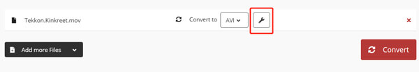 MOV a AVI en línea gratis con CloudConvert