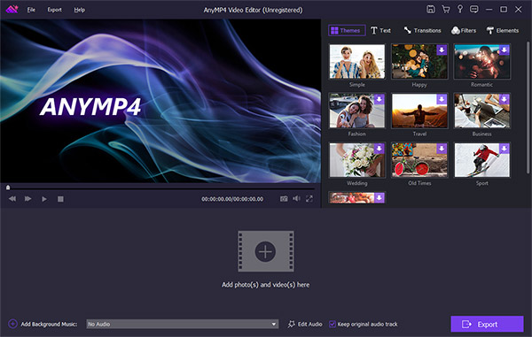 Abra o AnyMP4 Video Editor