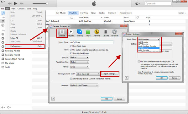 Converteer MP4 naar WAV in Itunes