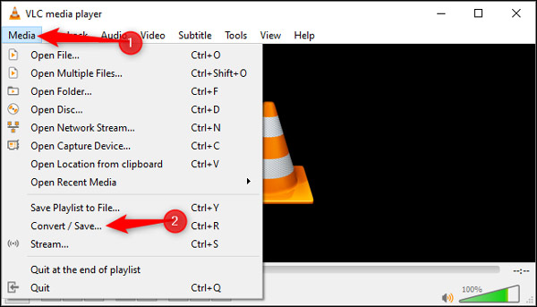 VLC Конвертировать Сохранить