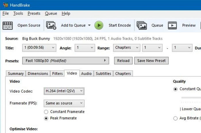 Handrem Open Source Preset Start Encode