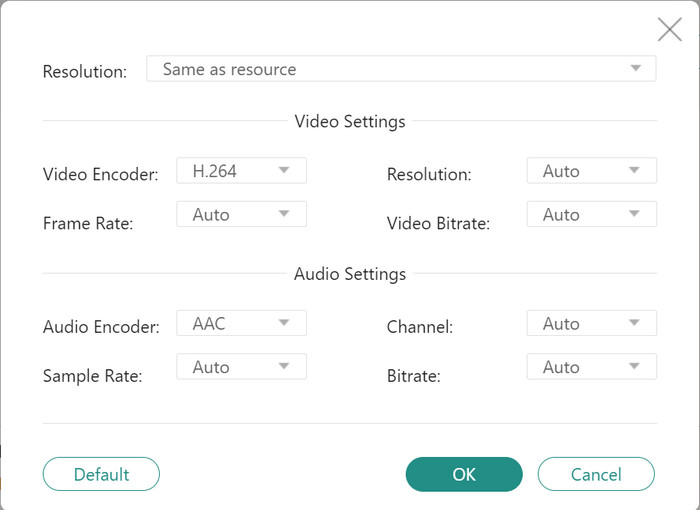 Conversão de configurações on-line do conversor de vídeo gratuito