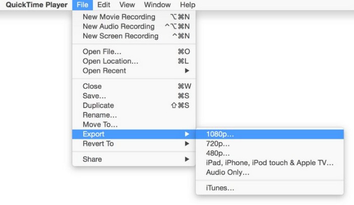 Quicktime File Export Convert MPG MP4