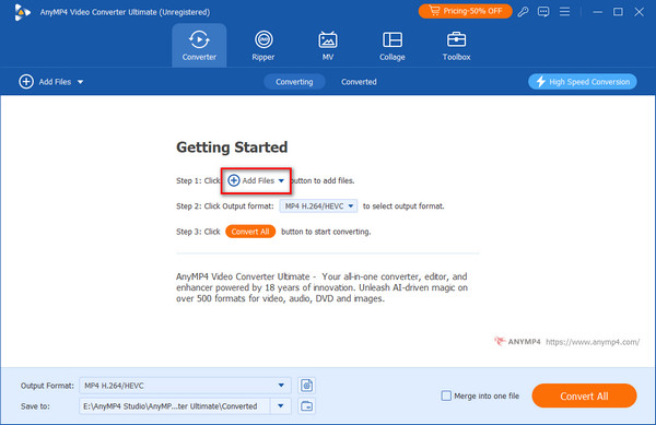 Anymp4 Video Converter Add Files