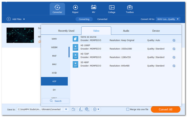 Blu-ray Master Video Converter Ultimate Set Format