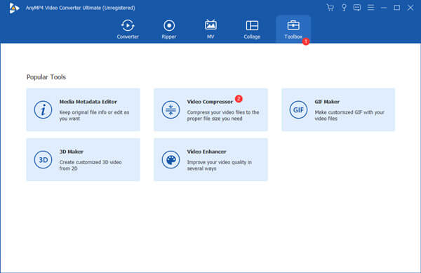 Apri Toolbox e Compressore video