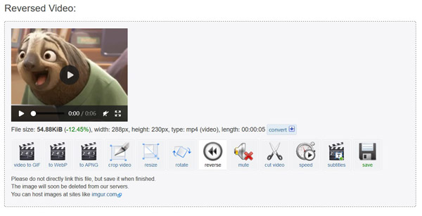 Vidéo inversée