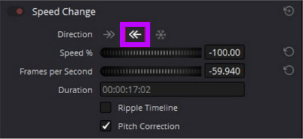 Davinci Speed Change