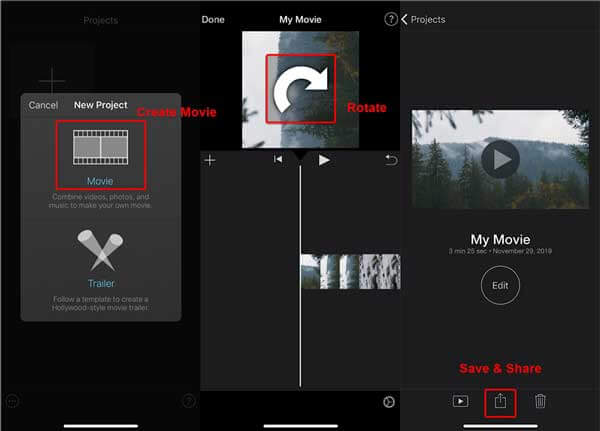 Faire pivoter une vidéo dans Imovie