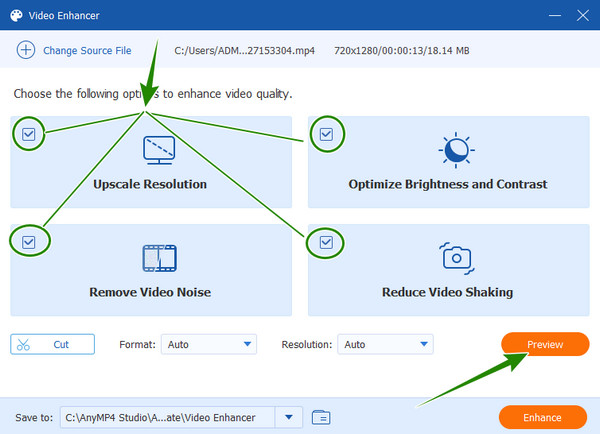 Desktop Video Enhancer-vinkje