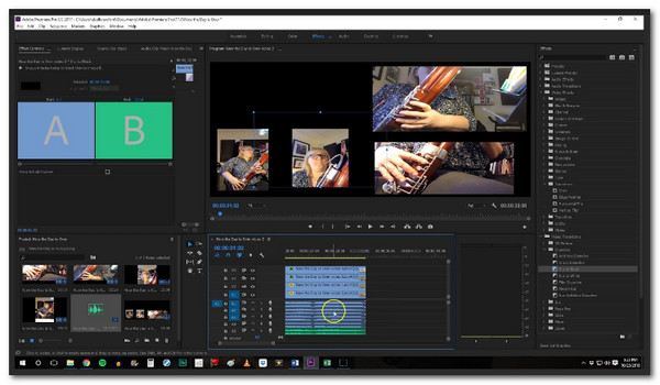 Pantalla dividida de Adobe Premiere Pro