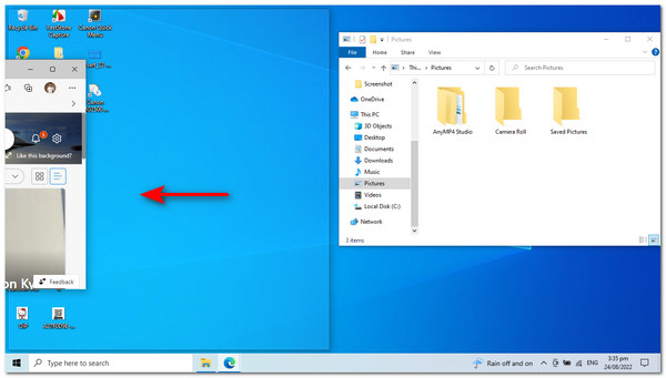 Écran partagé Windows 10 Faites glisser une application