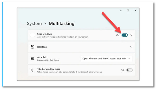 Alternar multitarefa do Windows 11 em tela dividida