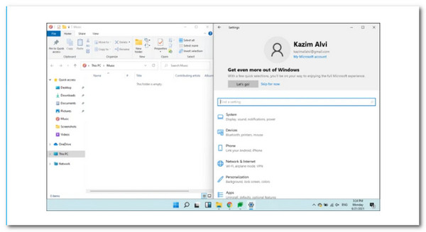 Tela dividida do Windows 11 dividida
