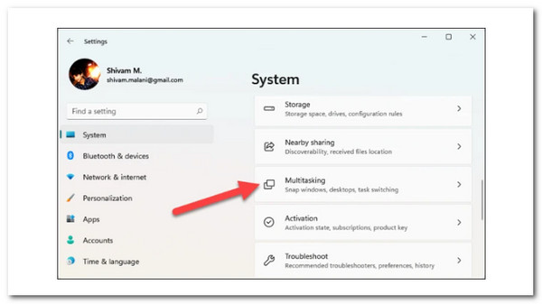 Multitarefa do sistema Windows 11 com tela dividida